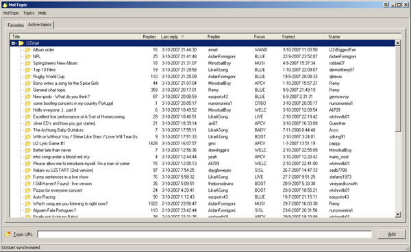 Active topics on U2start